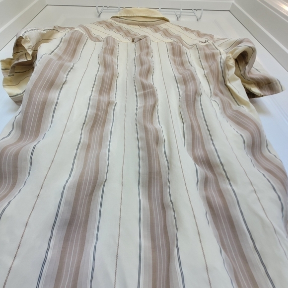 O'Neill Striped Collared Button Down Short Sleeve Shirt Men's Large - Picture 6 of 16